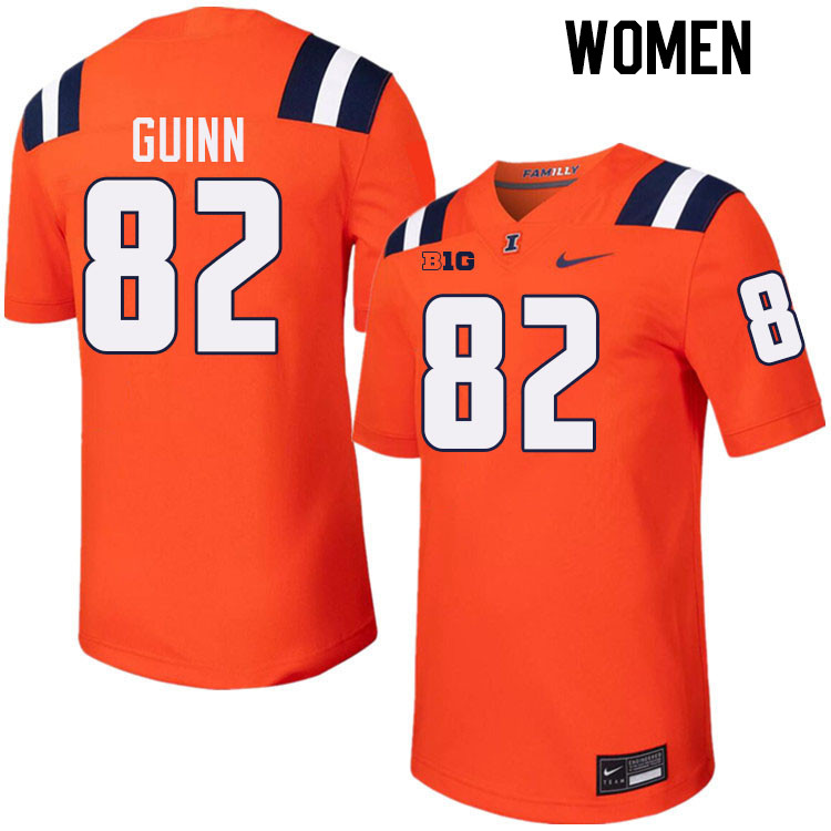 Women #82 Nate Guinn Illinois Fighting Illini College Football Jerseys Stitched-Orange